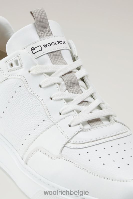 klassieke mandsneakers van zacht leer Woolrich Heren 8TTN0631 wit Zwart schoenen