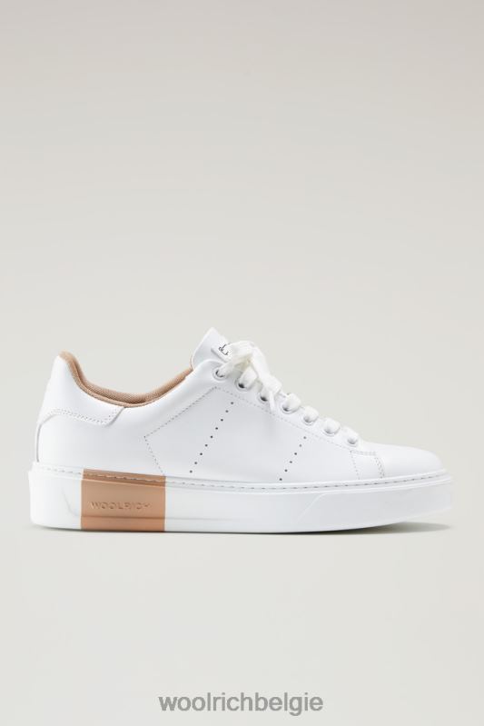 klassieke pumps van zacht leer met contrasterende voering Woolrich vrouwen 8TTN0200 witbeige schoenen