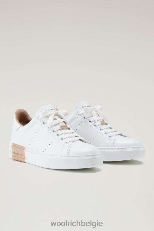 klassieke pumps van zacht leer met contrasterende voering Woolrich vrouwen 8TTN0200 witbeige schoenen