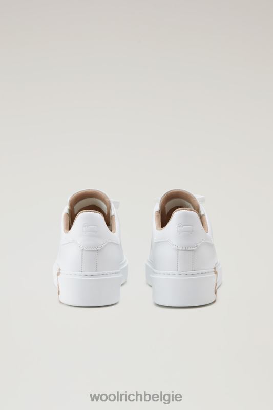 klassieke pumps van zacht leer met contrasterende voering Woolrich vrouwen 8TTN0200 witbeige schoenen