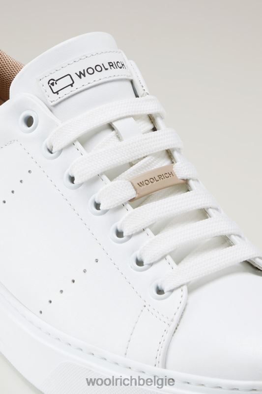 klassieke pumps van zacht leer met contrasterende voering Woolrich vrouwen 8TTN0200 witbeige schoenen