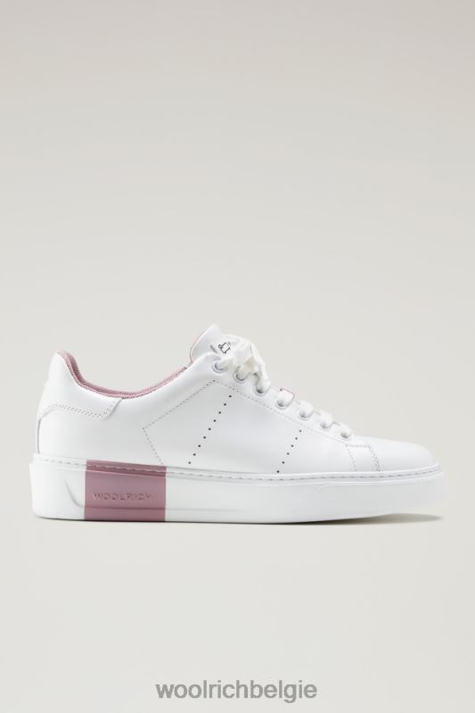 klassieke pumps van zacht leer met contrasterende voering Woolrich vrouwen 8TTN0201 witte roos schoenen