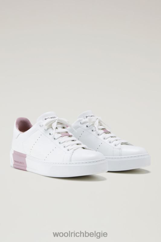 klassieke pumps van zacht leer met contrasterende voering Woolrich vrouwen 8TTN0201 witte roos schoenen