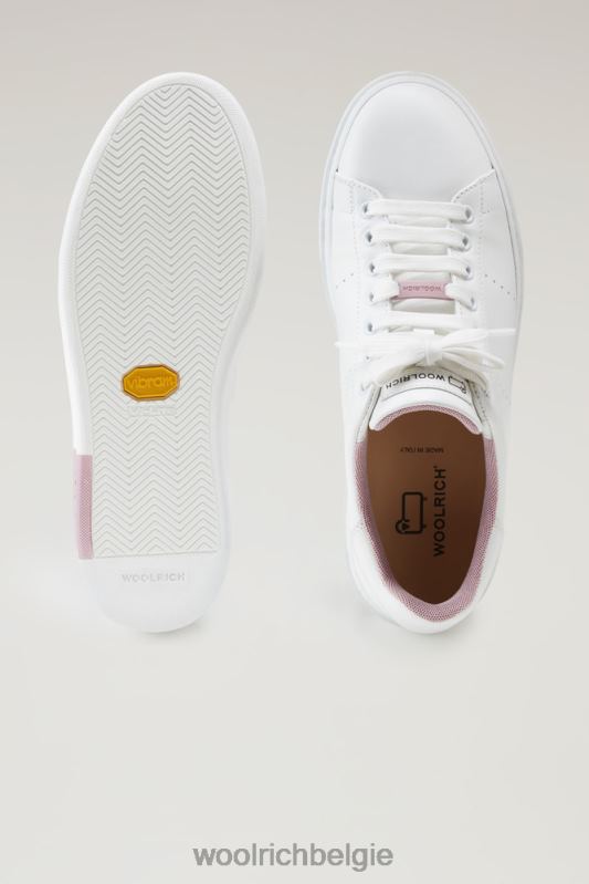 klassieke pumps van zacht leer met contrasterende voering Woolrich vrouwen 8TTN0201 witte roos schoenen