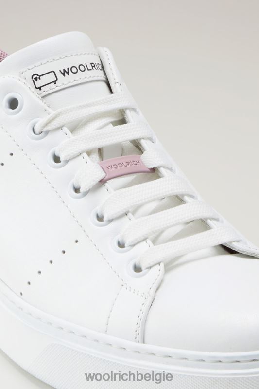 klassieke pumps van zacht leer met contrasterende voering Woolrich vrouwen 8TTN0201 witte roos schoenen