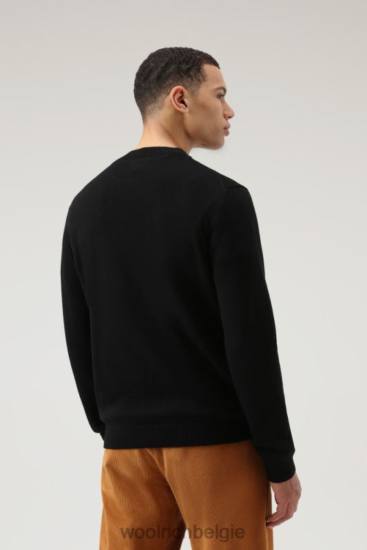 klassieke trui met ronde hals Woolrich Heren 8TTN0714 zwart kleding