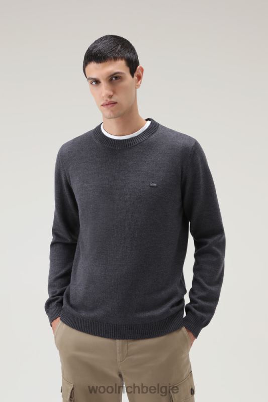 klassieke trui met ronde hals Woolrich Heren 8TTN0730 houtskool melange kleding