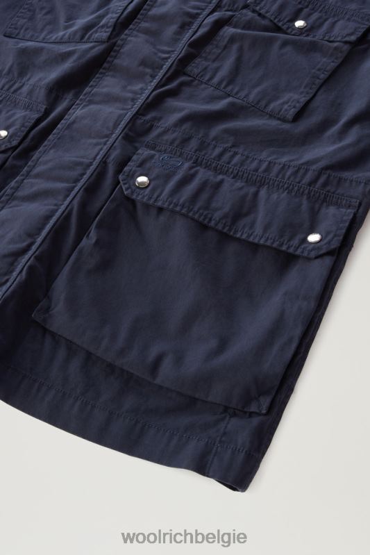 kledinggeverfd veldjack van puur katoen Woolrich Heren 8TTN0426 Melton blauw kleding
