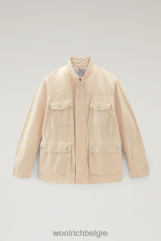 kledinggeverfd veldjack van puur katoen Woolrich Heren 8TTN0447 strandzand kleding