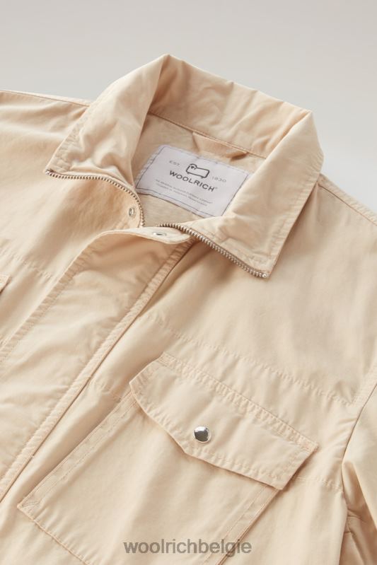 kledinggeverfd veldjack van puur katoen Woolrich Heren 8TTN0447 strandzand kleding