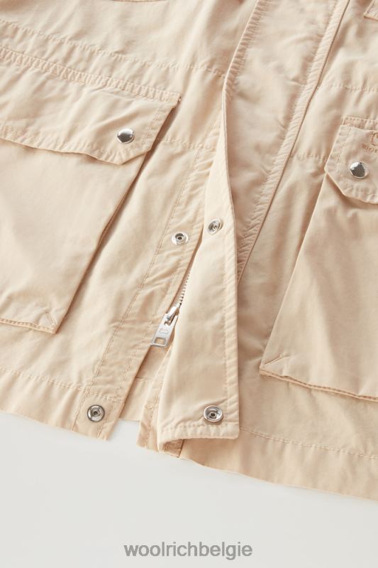 kledinggeverfd veldjack van puur katoen Woolrich Heren 8TTN0447 strandzand kleding