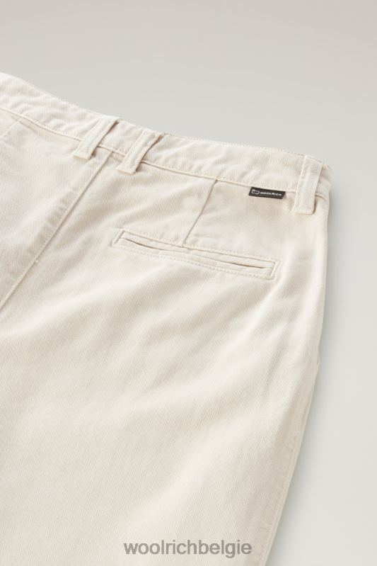 kledinggeverfde cargobroek van zuivere katoenen keperstof Woolrich vrouwen 8TTN022 melkachtige crème kleding