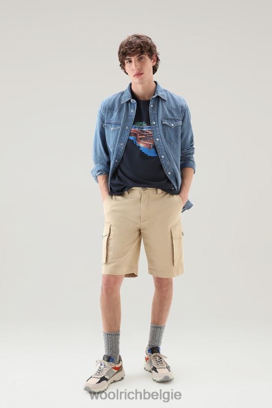 kledinggeverfde cargoshort 1 Woolrich Heren 8TTN0382 strandzand kleding