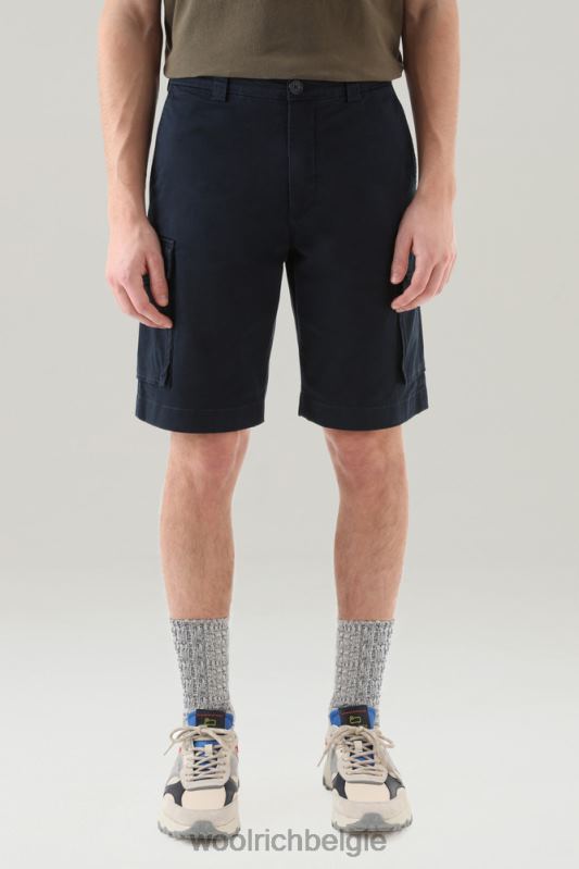 kledinggeverfde cargoshort 3 Woolrich Heren 8TTN0614 Melton blauw kleding