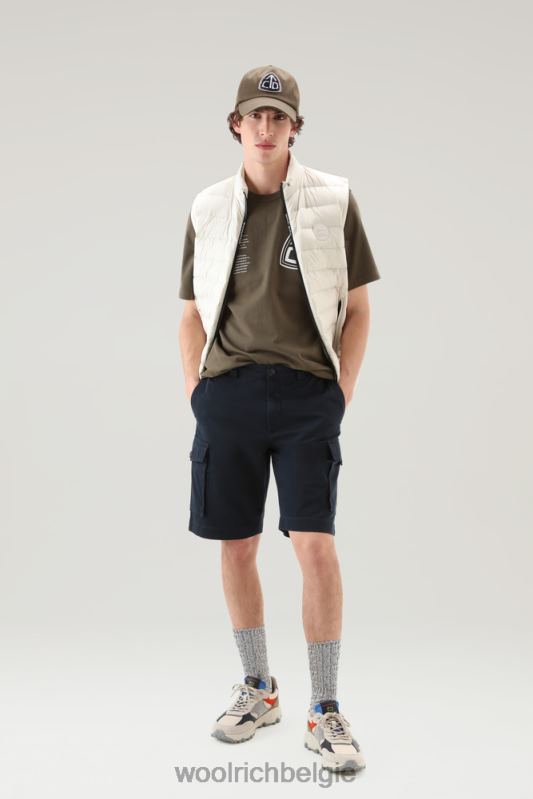 kledinggeverfde cargoshort 3 Woolrich Heren 8TTN0614 Melton blauw kleding