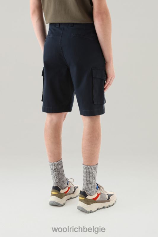 kledinggeverfde cargoshort 3 Woolrich Heren 8TTN0614 Melton blauw kleding