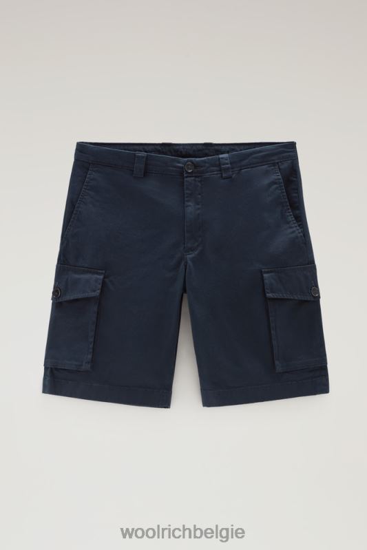kledinggeverfde cargoshort 3 Woolrich Heren 8TTN0614 Melton blauw kleding