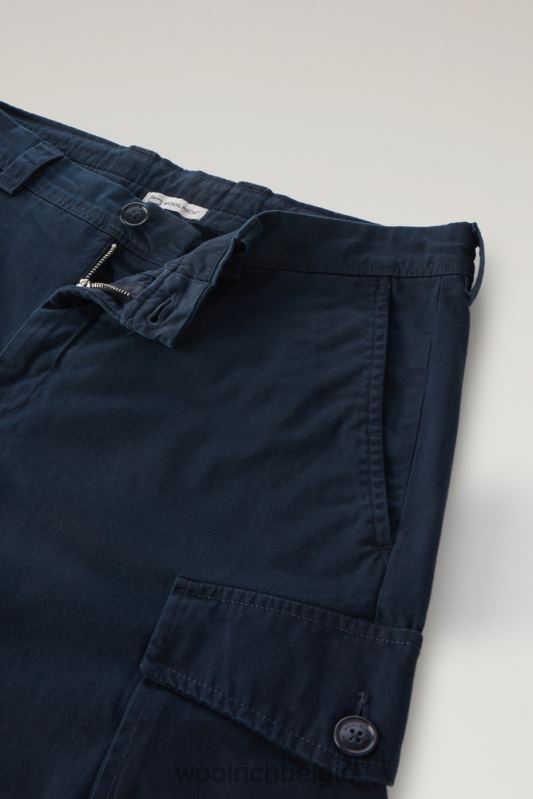 kledinggeverfde cargoshort 3 Woolrich Heren 8TTN0614 Melton blauw kleding