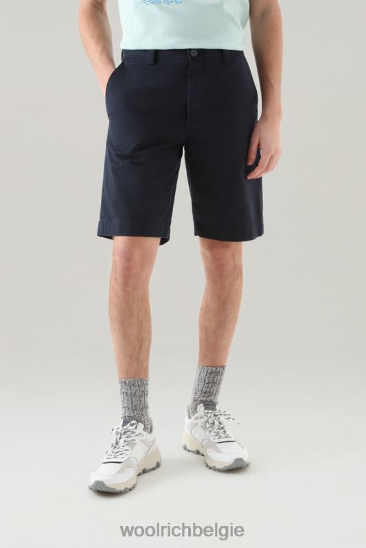 kledinggeverfde chinoshort 1 Woolrich Heren 8TTN0379 Melton blauw kleding