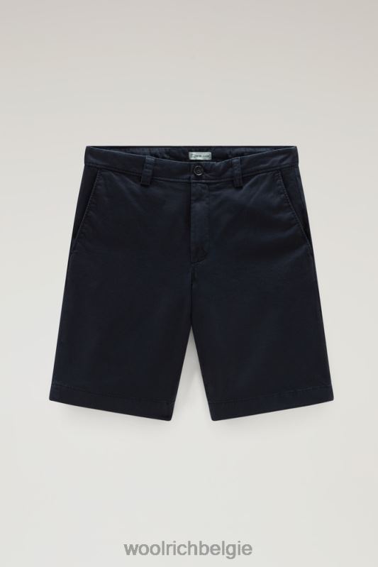 kledinggeverfde chinoshort 1 Woolrich Heren 8TTN0379 Melton blauw kleding