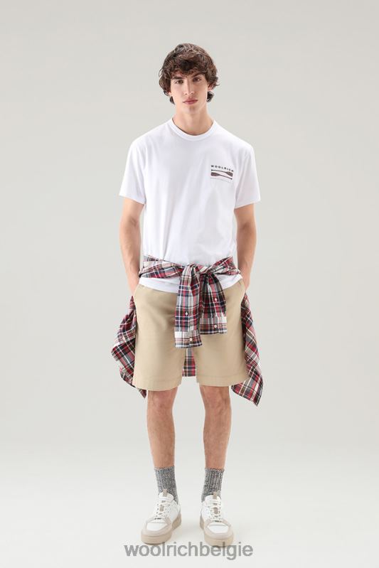 kledinggeverfde chinoshort 2 Woolrich Heren 8TTN0559 strandzand kleding