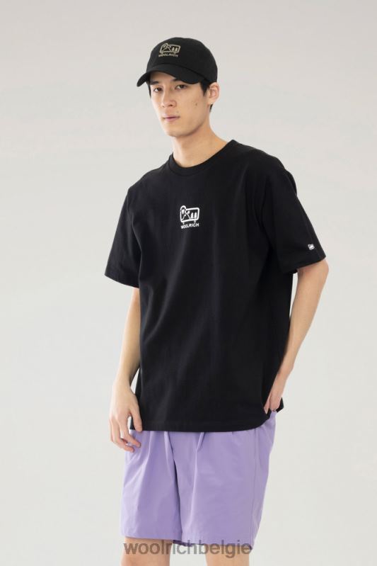 klein schaap-T-shirt van puur katoenen jersey Woolrich Heren 8TTN0553 zwart kleding