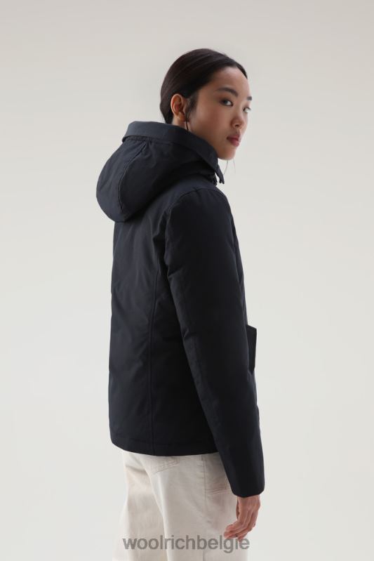 korte arctic parka van ramar-stof met afneembaar bont Woolrich vrouwen 8TTN0370 donker marine kleding