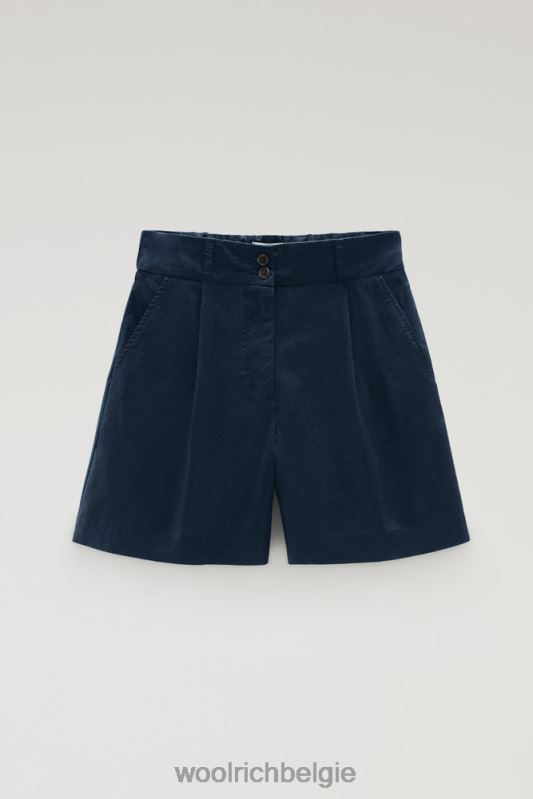 korte broek van puur katoenpopeline 1 Woolrich vrouwen 8TTN010 Melton blauw kleding