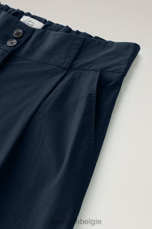 korte broek van puur katoenpopeline 1 Woolrich vrouwen 8TTN010 Melton blauw kleding