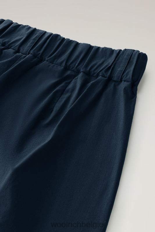 korte broek van puur katoenpopeline 1 Woolrich vrouwen 8TTN010 Melton blauw kleding