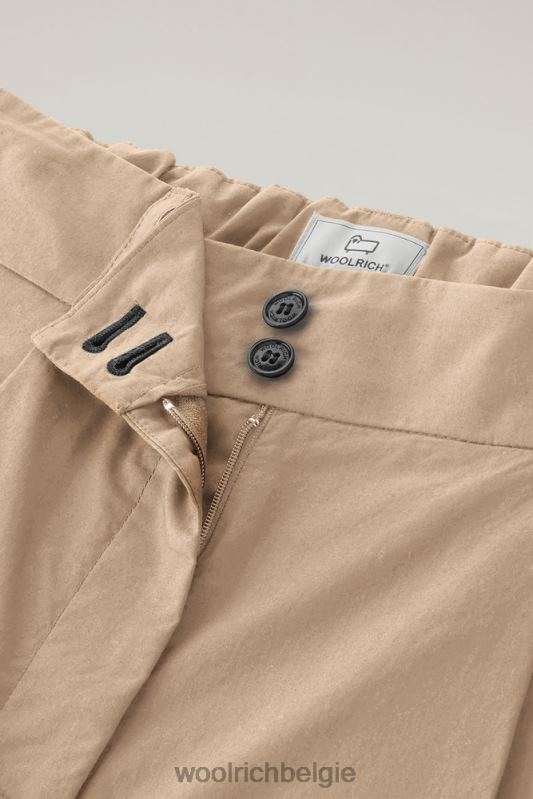 korte broek van puur katoenpopeline 2 Woolrich vrouwen 8TTN075 veer beige kleding