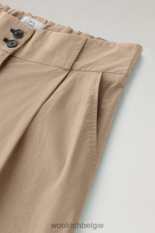 korte broek van puur katoenpopeline 2 Woolrich vrouwen 8TTN075 veer beige kleding