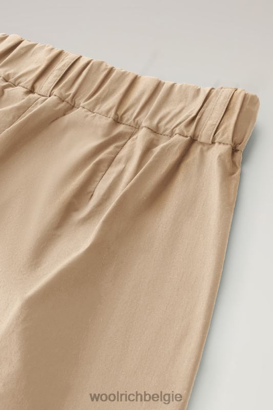korte broek van puur katoenpopeline 2 Woolrich vrouwen 8TTN075 veer beige kleding