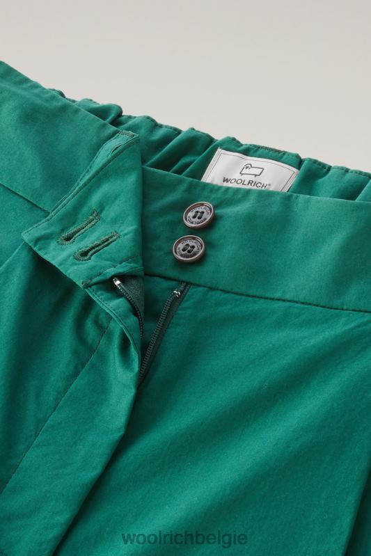 korte broek van zuiver katoenpopeline 3 Woolrich vrouwen 8TTN084 groenblijvend kleding