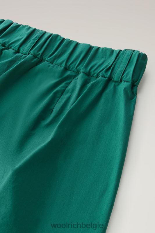 korte broek van zuiver katoenpopeline 3 Woolrich vrouwen 8TTN084 groenblijvend kleding