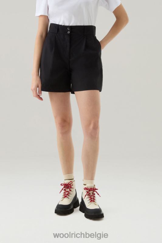 korte broek van zuiver katoenpopeline 4 Woolrich vrouwen 8TTN0105 zwart kleding