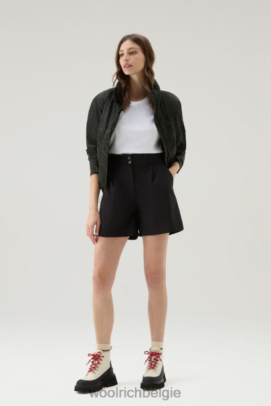 korte broek van zuiver katoenpopeline 4 Woolrich vrouwen 8TTN0105 zwart kleding