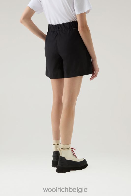 korte broek van zuiver katoenpopeline 4 Woolrich vrouwen 8TTN0105 zwart kleding