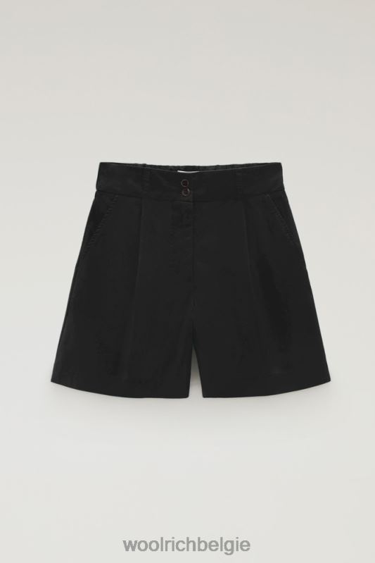 korte broek van zuiver katoenpopeline 4 Woolrich vrouwen 8TTN0105 zwart kleding