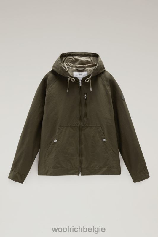 kreeftenjack van lichte eco ramar met capuchon Woolrich Heren 8TTN0482 donkergroen kleding