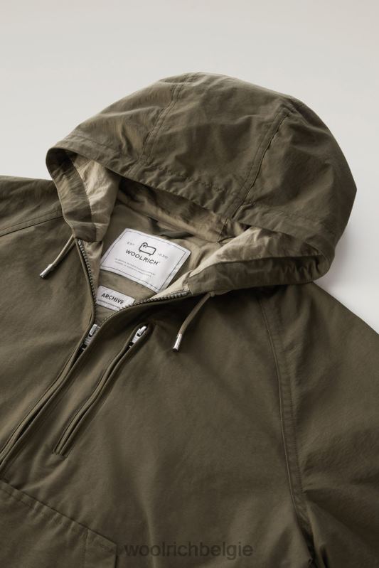 kreeftenjack van lichte eco ramar met capuchon Woolrich Heren 8TTN0482 donkergroen kleding