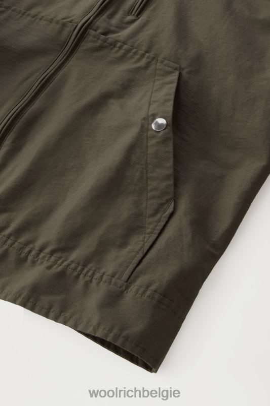kreeftenjack van lichte eco ramar met capuchon Woolrich Heren 8TTN0482 donkergroen kleding