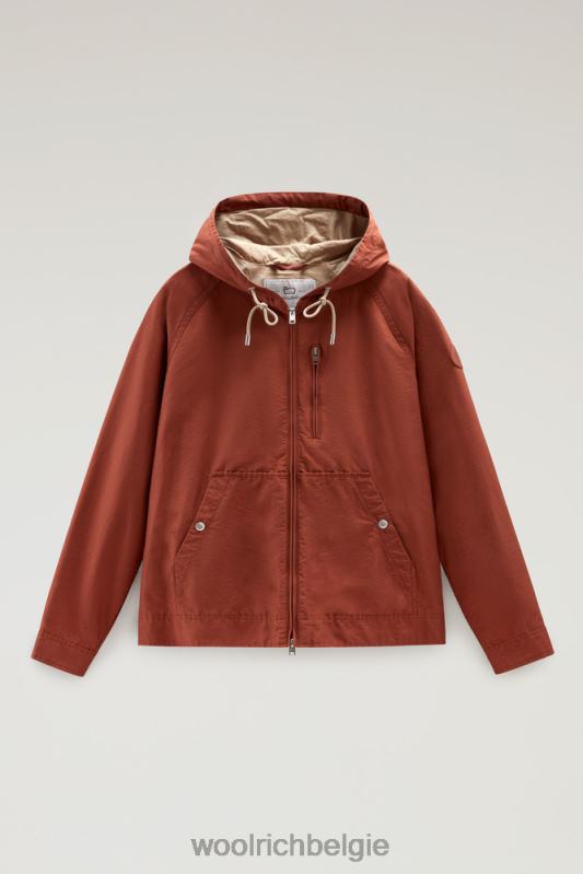 kreeftenjack van lichte eco ramar met capuchon Woolrich Heren 8TTN0505 warme bruine heide kleding