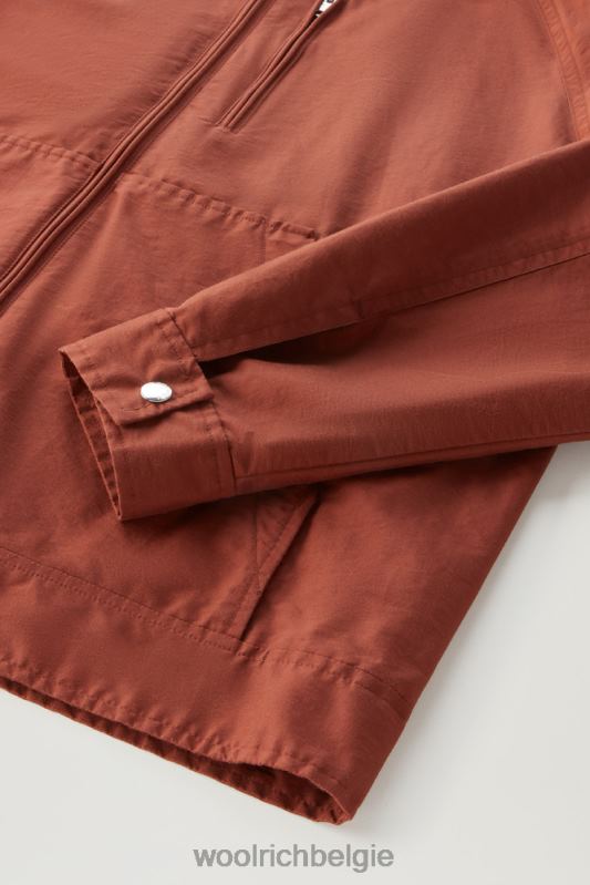 kreeftenjack van lichte eco ramar met capuchon Woolrich Heren 8TTN0505 warme bruine heide kleding