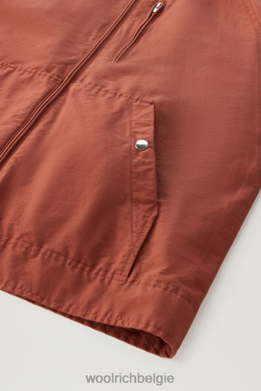 kreeftenjack van lichte eco ramar met capuchon Woolrich Heren 8TTN0505 warme bruine heide kleding