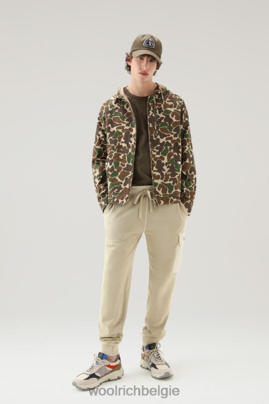 kreeftenjasje met camouflageprint in bedrukte ramar Woolrich Heren 8TTN0456 groene camouflage kleding