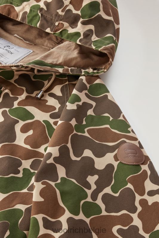 kreeftenjasje met camouflageprint in bedrukte ramar Woolrich Heren 8TTN0456 groene camouflage kleding