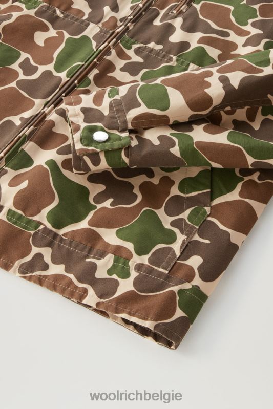 kreeftenjasje met camouflageprint in bedrukte ramar Woolrich Heren 8TTN0456 groene camouflage kleding