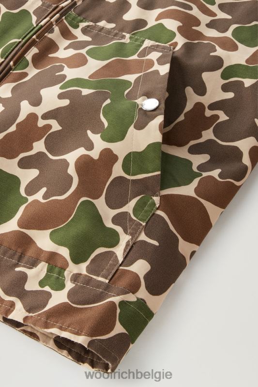 kreeftenjasje met camouflageprint in bedrukte ramar Woolrich Heren 8TTN0456 groene camouflage kleding