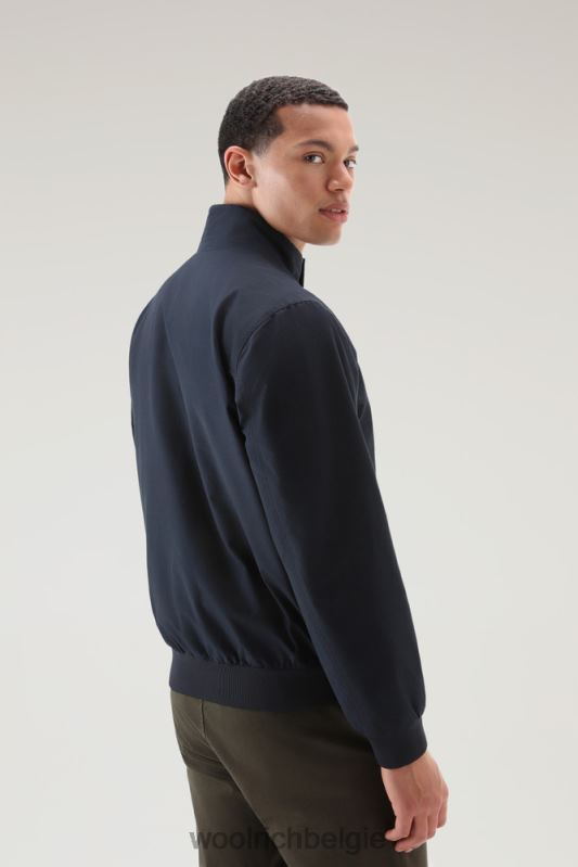 kruiserbommenwerper in lichte eco-ramar Woolrich Heren 8TTN0409 Melton blauw kleding